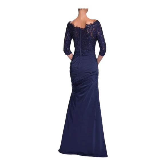 La Femme Dress 24926 Sparkle Lace Trumpet gown blue size 6 - Picture 10 of 10